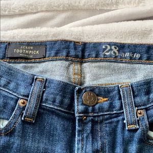 J crew 28 ankle toothpick denim